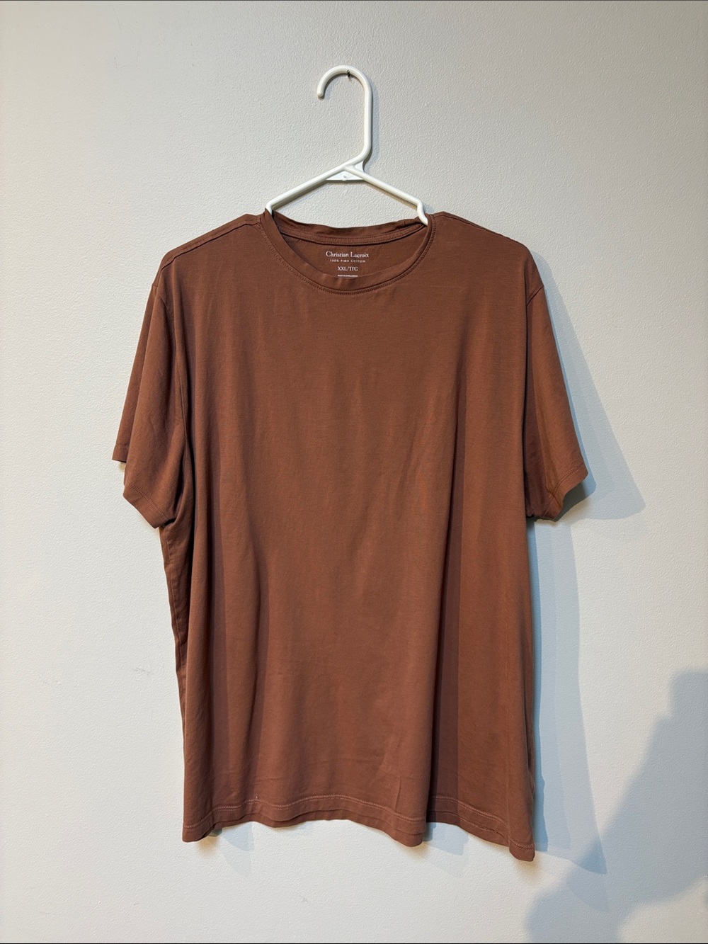 Christian Lacroix Pima Cotton Men's Short Sleeve Crew Tee in Brown